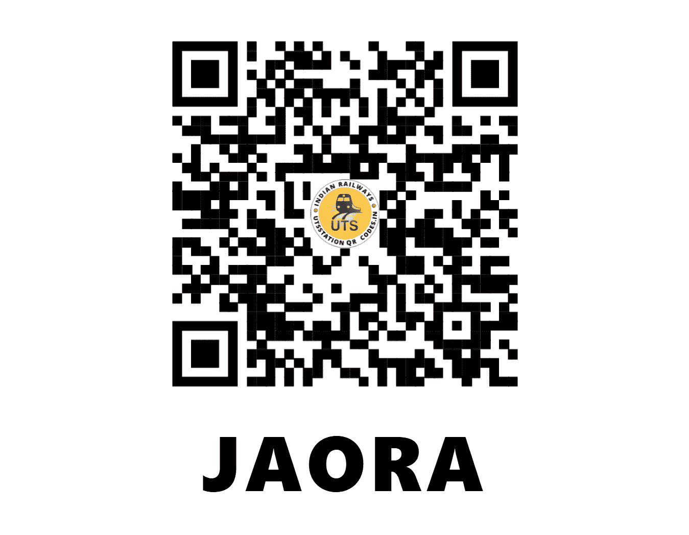 UTS QR Code for JAORA - JAO (WR - MADHYA PRADESH)